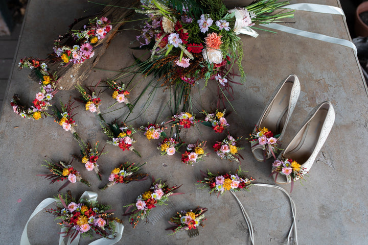 Summer Flower Shoe Clips: Bridal Wedding Accessories – handmade floral hair accessory by magaela