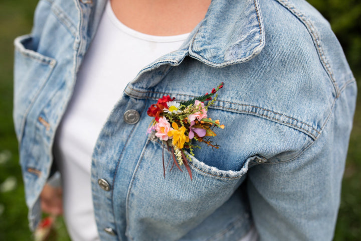 Handmade Colorful Flower Brooch: Summer Wedding Accessory – handmade floral hair accessory by magaela