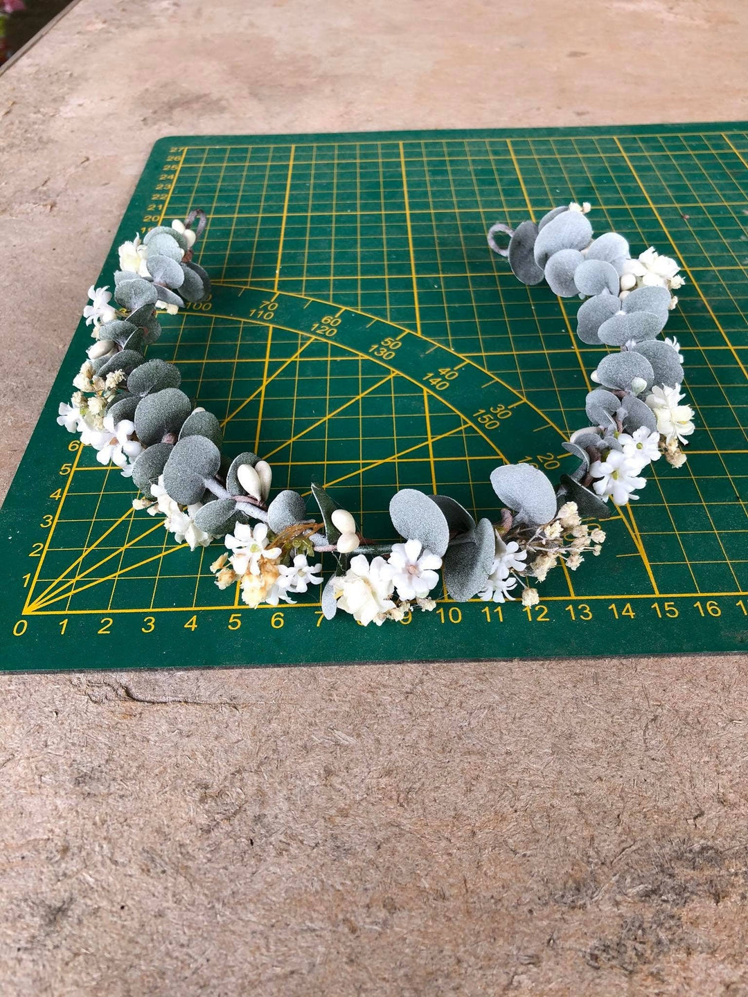 Eucalyptus Flower Crown: Baby's Breath Bridal Hair Wreath – handmade floral hair accessory by magaela