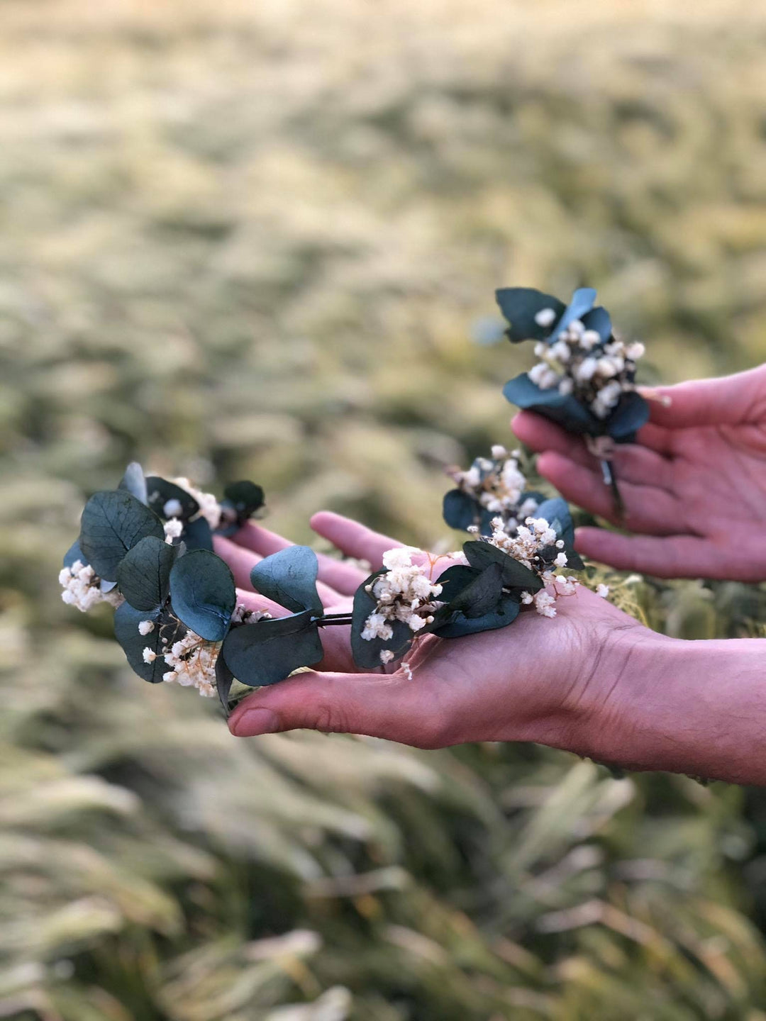 Eucalyptus Boutonniere: Greenery Wedding Groom Accessory – handmade floral hair accessory by magaela
