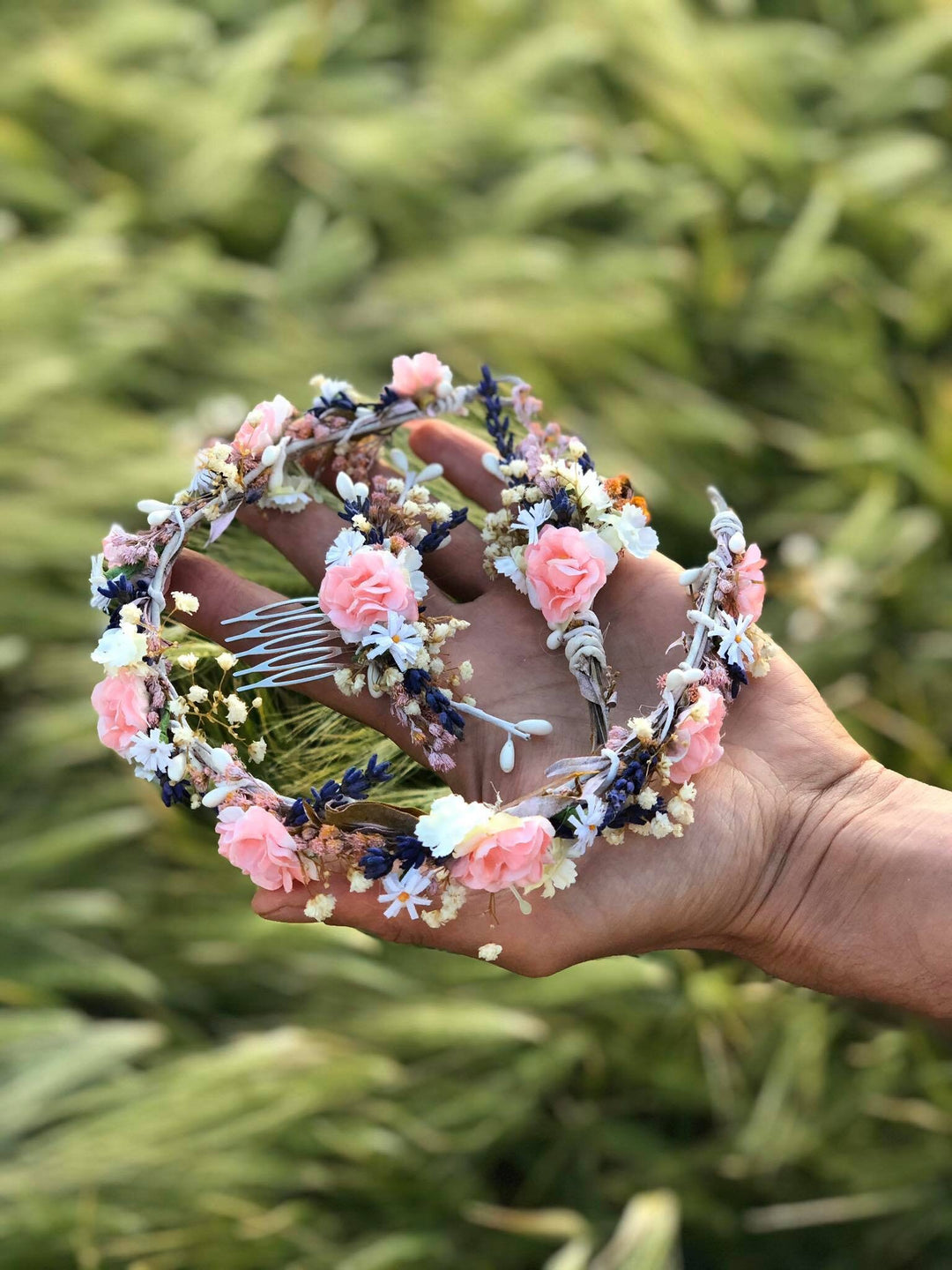 Romantic Lavender Flower Hair Comb: Bridal Accessories – handmade floral hair accessory by magaela