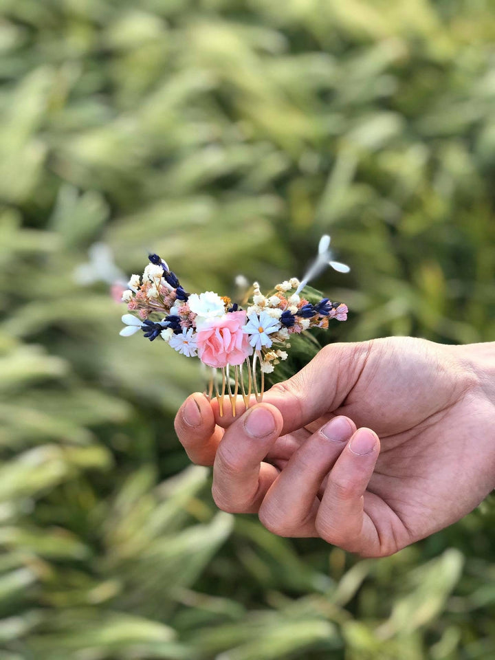 Romantic Lavender Flower Hair Comb: Bridal Accessories – handmade floral hair accessory by magaela