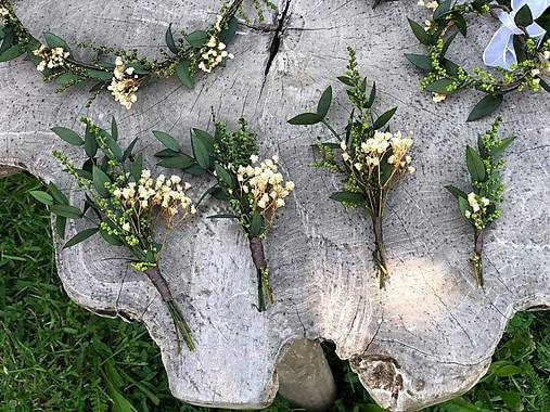 Greenery Wedding Boutonniere: Natural Baby's Breath Groom Accessory – handmade floral hair accessory by magaela