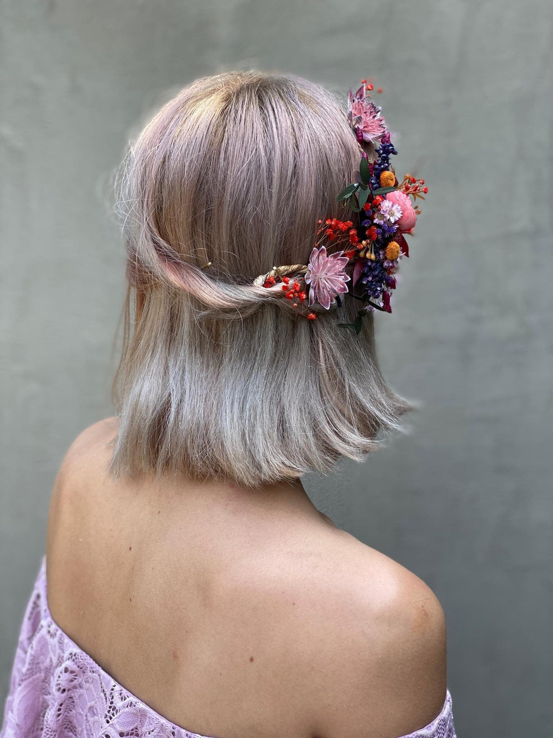 Bendable Flower Wedding Hair Comb: Bridal Hair Vine – handmade floral hair accessory by magaela