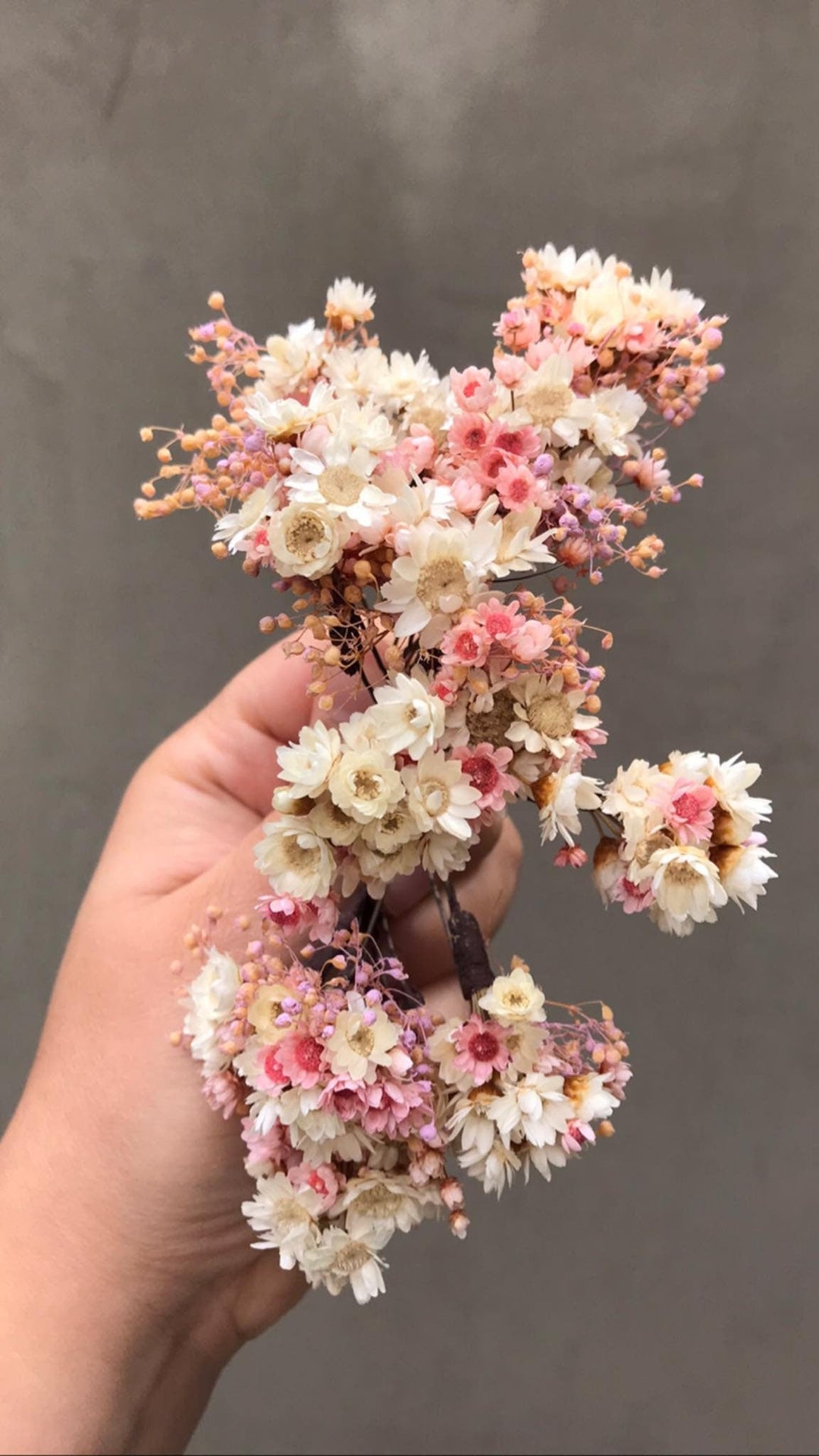 Handmade Blush Wedding Flower Hair Pins: Ivory Baby's Breath Headpiece – handmade floral hair accessory by magaela