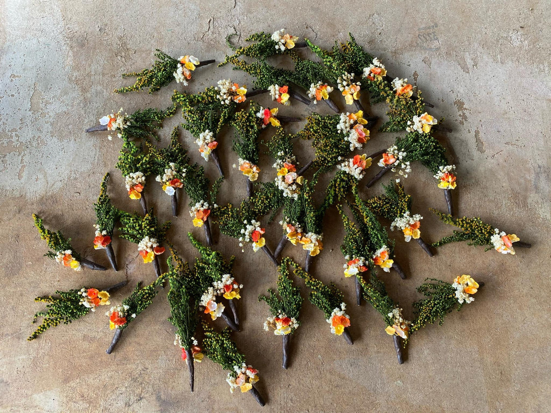 Floral Wedding Boutonnieres: Mini Artificial Flower Corsage – handmade floral hair accessory by magaela