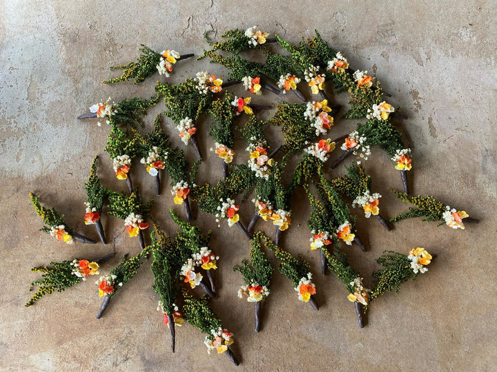 Floral Wedding Boutonnieres: Mini Artificial Flower Corsage – handmade floral hair accessory by magaela