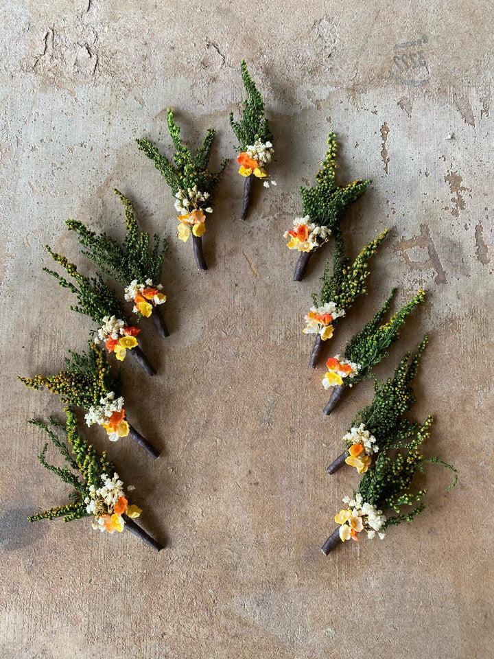 Floral Wedding Boutonnieres: Mini Artificial Flower Corsage – handmade floral hair accessory by magaela