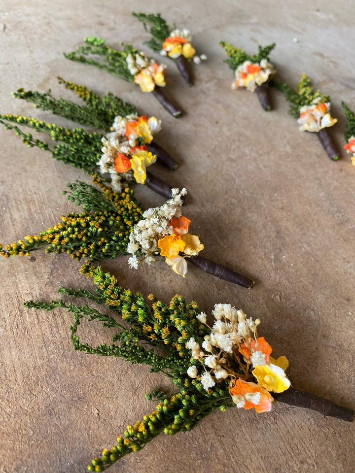 Floral Wedding Boutonnieres: Mini Artificial Flower Corsage – handmade floral hair accessory by magaela