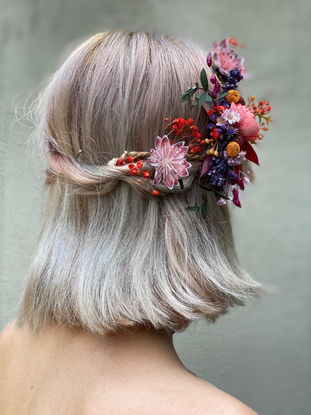 Bendable Flower Wedding Hair Comb: Bridal Hair Vine – handmade floral hair accessory by magaela