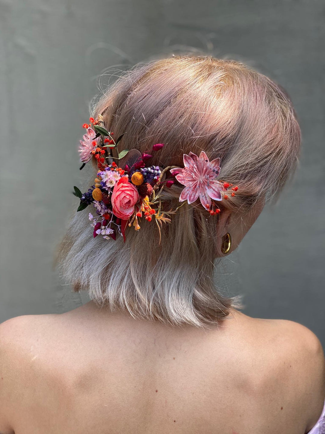 Bendable Flower Wedding Hair Comb: Bridal Hair Vine – handmade floral hair accessory by magaela