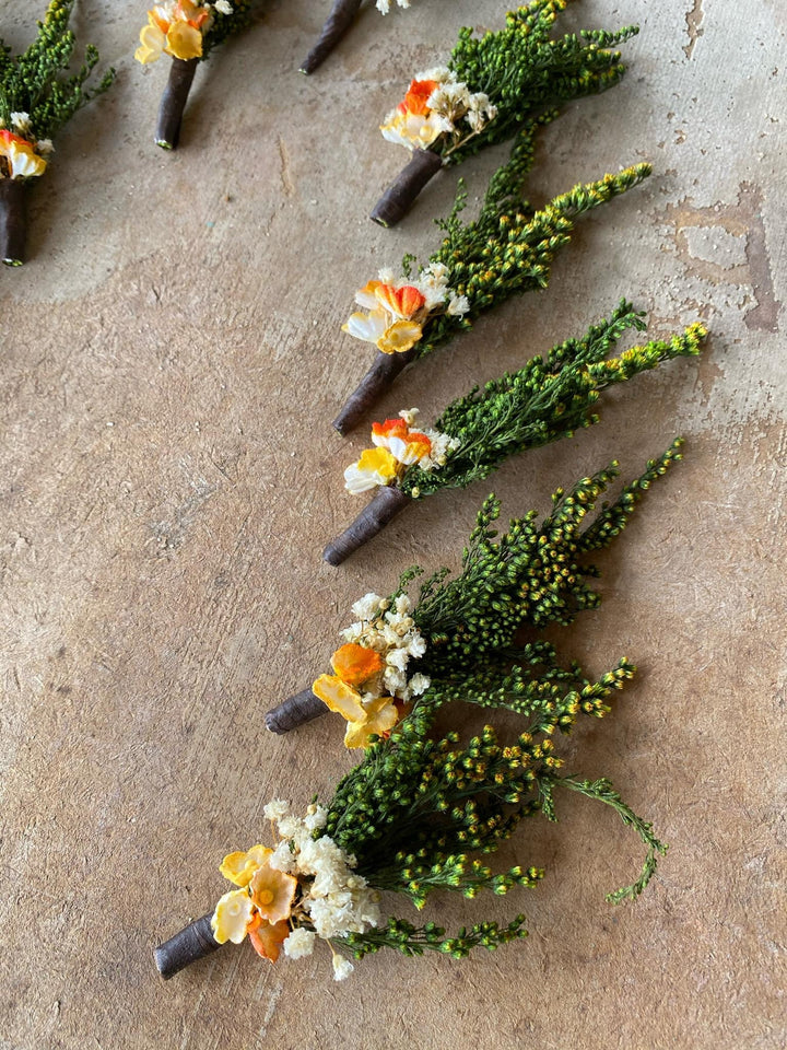 Floral Wedding Boutonnieres: Mini Artificial Flower Corsage – handmade floral hair accessory by magaela