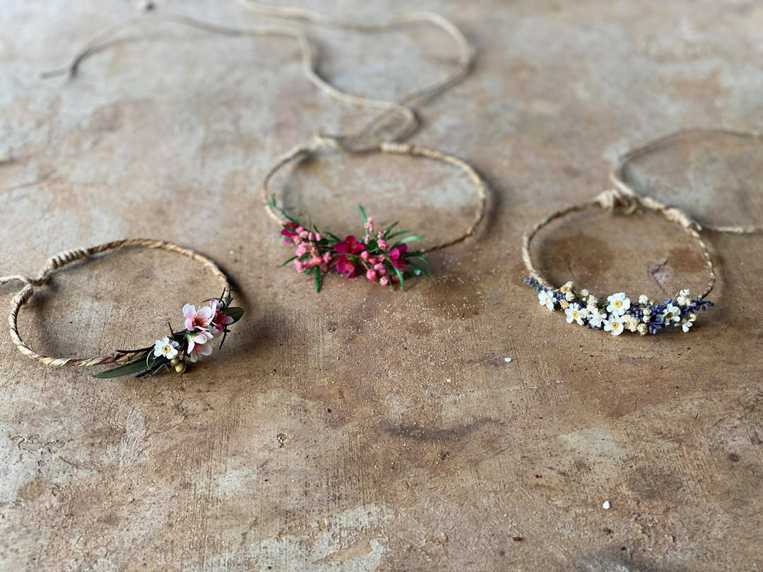 Lavender Newborn Flower Crown: Dried Flower Hair Wreath Photo Prop – handmade floral hair accessory by magaela