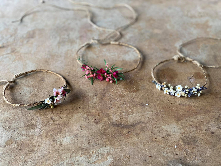 Lavender Newborn Flower Crown: Dried Flower Hair Wreath Photo Prop – handmade floral hair accessory by magaela