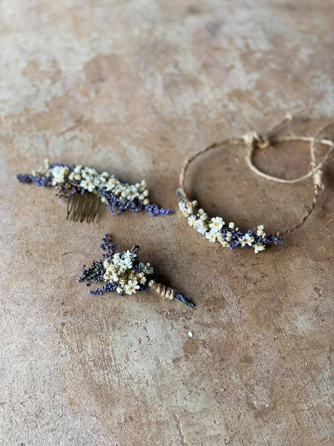 Lavender Newborn Flower Crown: Dried Flower Hair Wreath Photo Prop – handmade floral hair accessory by magaela