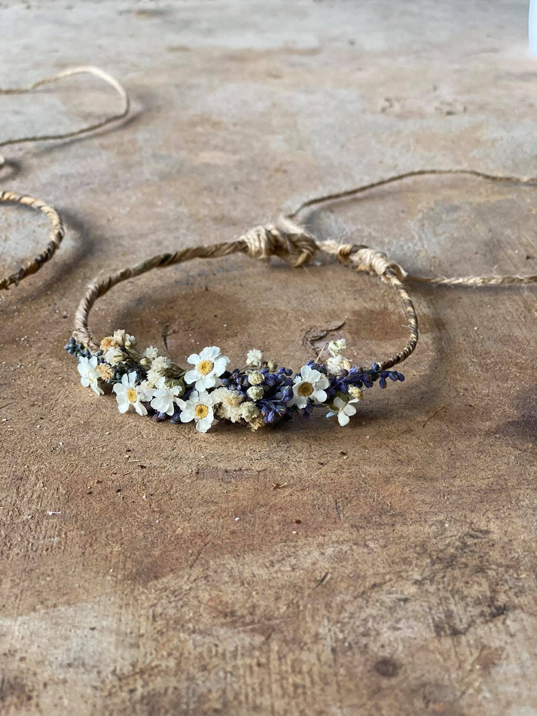 Lavender Newborn Flower Crown: Dried Flower Hair Wreath Photo Prop – handmade floral hair accessory by magaela