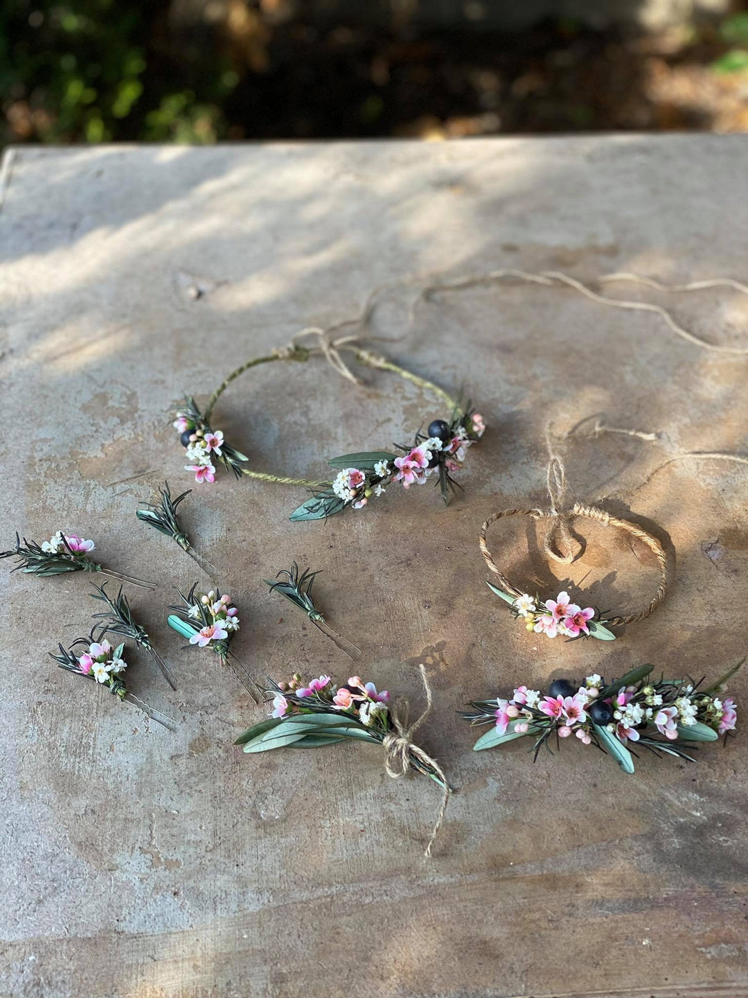 Greenery Wedding Hairpins: Handmade Rosemary & Olive Bridal Hair Accessories – handmade floral hair accessory by magaela