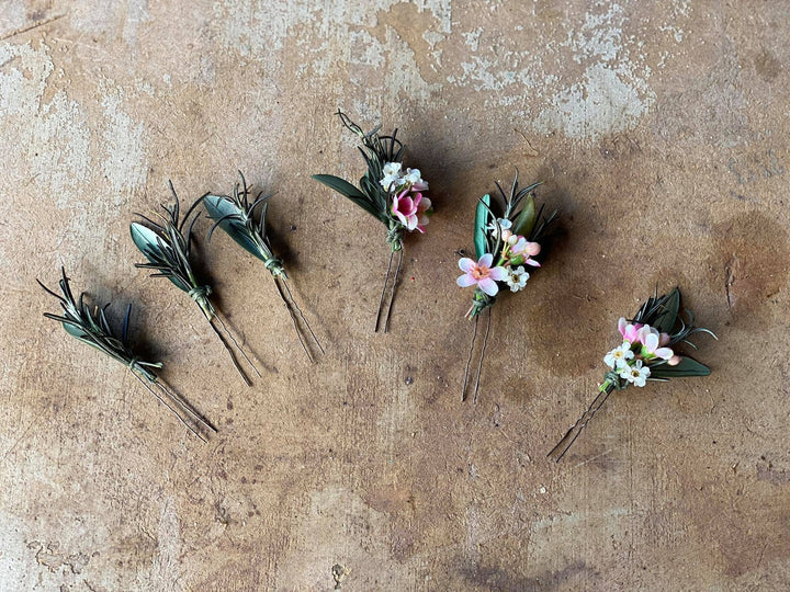 Greenery Wedding Hairpins: Handmade Rosemary & Olive Bridal Hair Accessories – handmade floral hair accessory by magaela