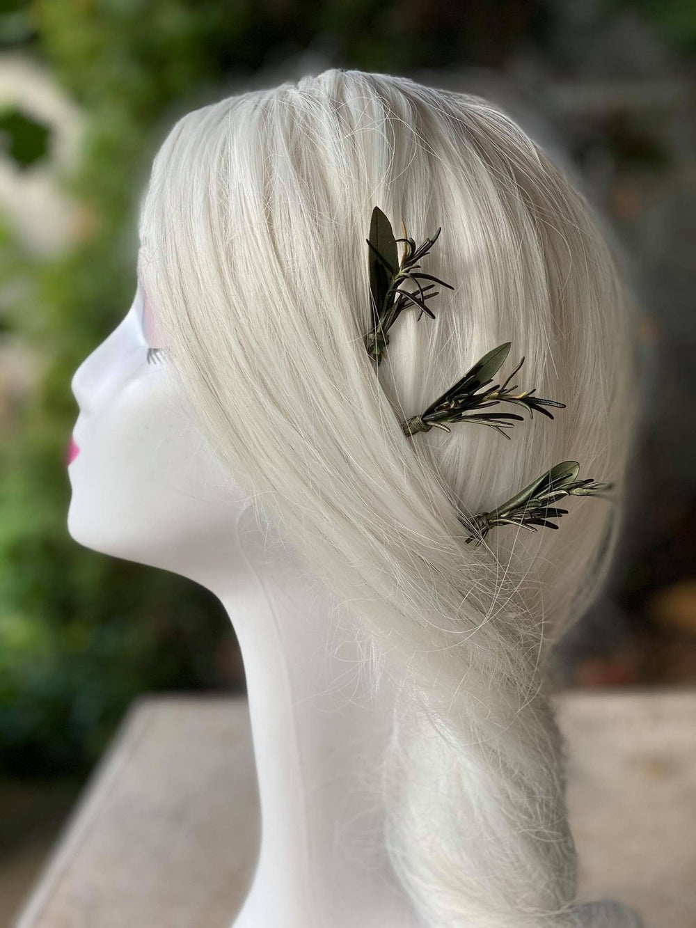Greenery Wedding Hairpins: Handmade Rosemary & Olive Bridal Hair Accessories – handmade floral hair accessory by magaela