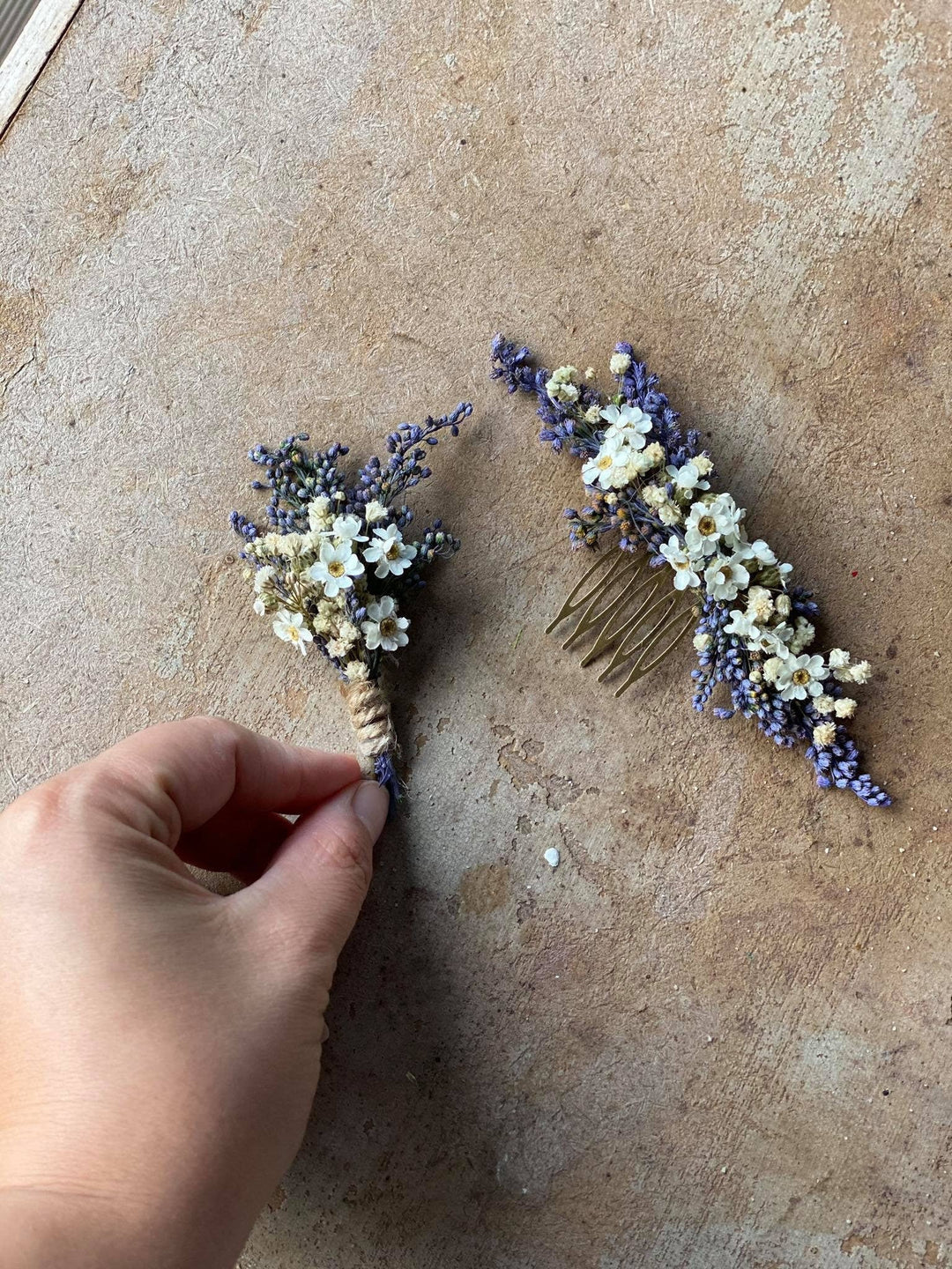 Lavender Boutonniere: Dried Flower Wedding Groom Accessory – handmade floral hair accessory by magaela
