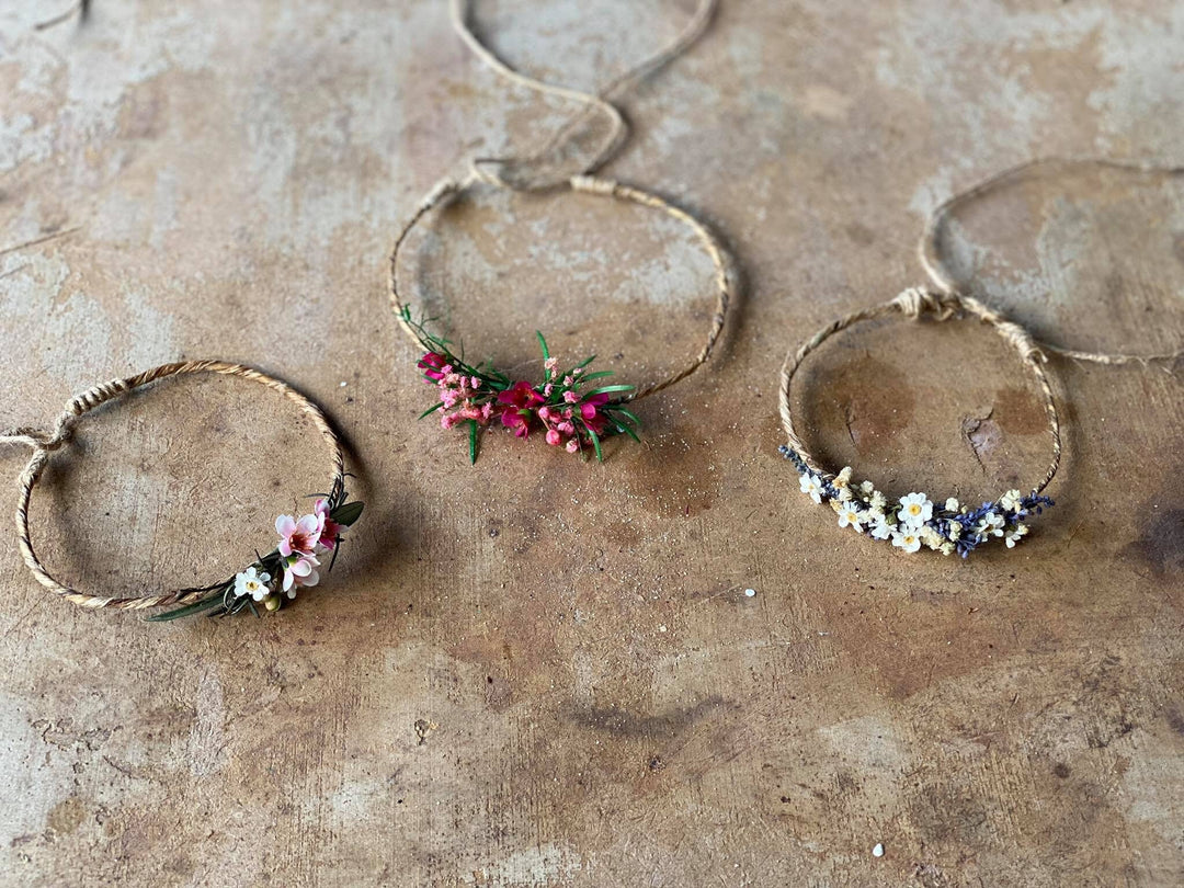 Lavender Newborn Flower Crown: Dried Flower Hair Wreath Photo Prop – handmade floral hair accessory by magaela