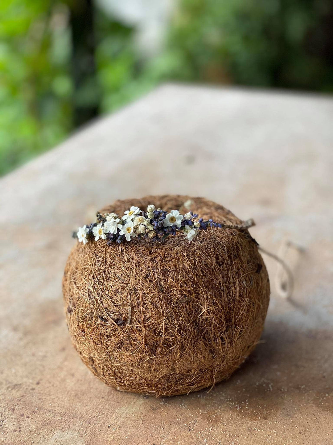 Lavender Newborn Flower Crown: Dried Flower Hair Wreath Photo Prop – handmade floral hair accessory by magaela