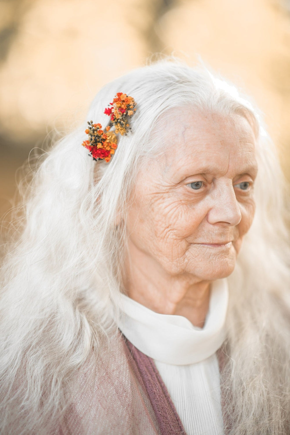Autumn Flower Hairpins: Preserved Floral Bridal Hair Pins – handmade floral hair accessory by magaela