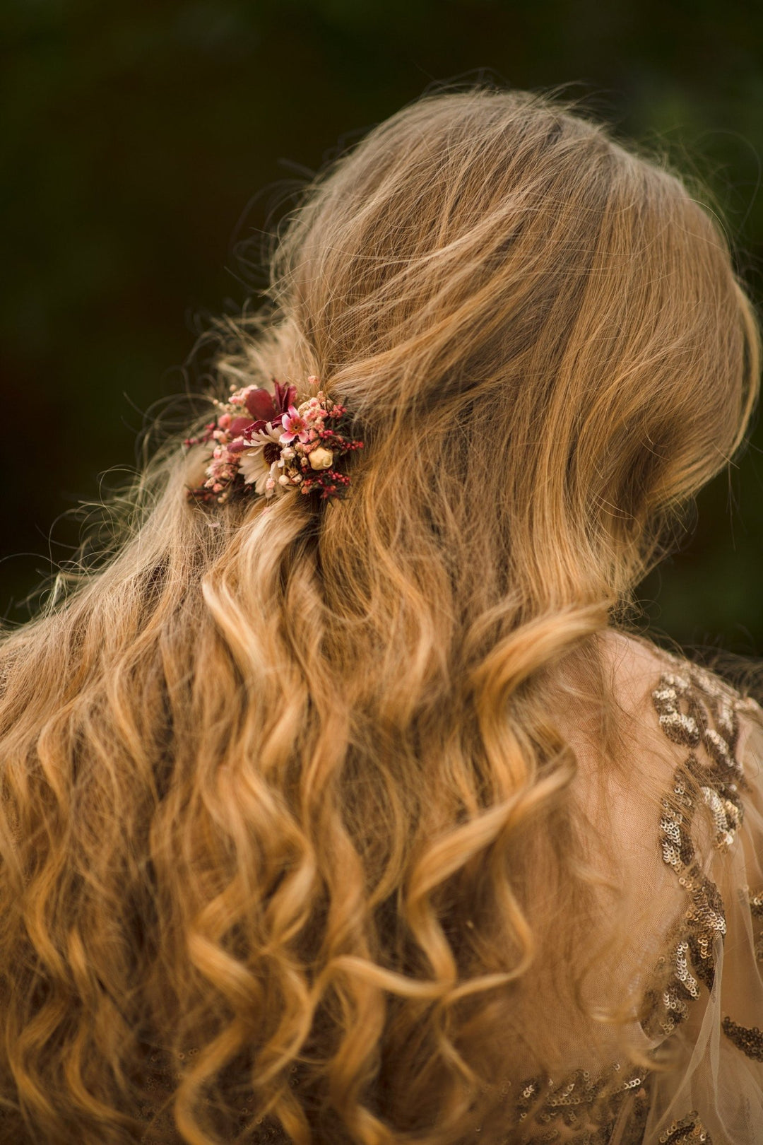 Burgundy Flower Hair Clip: Autumn Wedding Bridal Hairpiece – handmade floral hair accessory by magaela