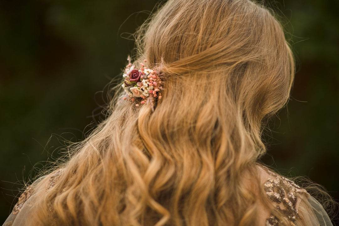 Autumn Flower Hair Clip: Romantic Wedding Hair Piece – handmade floral hair accessory by magaela