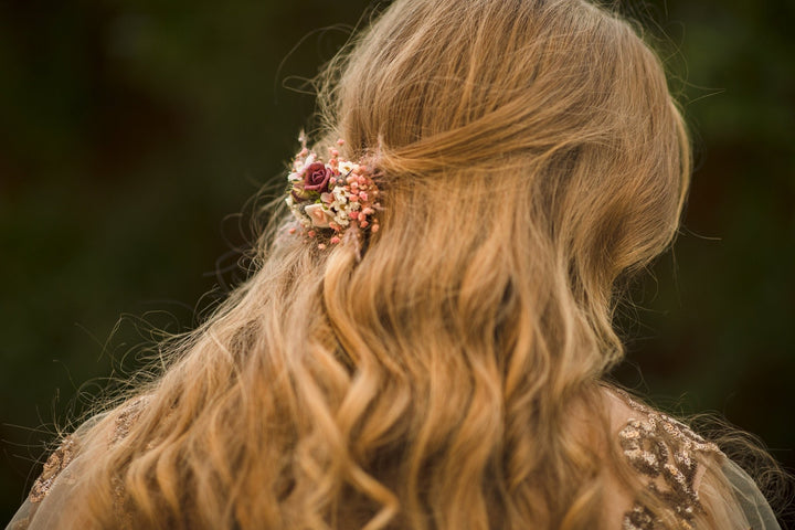Autumn Flower Hair Clip: Romantic Wedding Hair Piece – handmade floral hair accessory by magaela