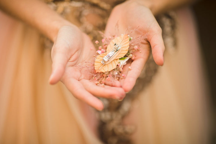 Autumn Flower Hair Clip: Romantic Wedding Hair Piece – handmade floral hair accessory by magaela