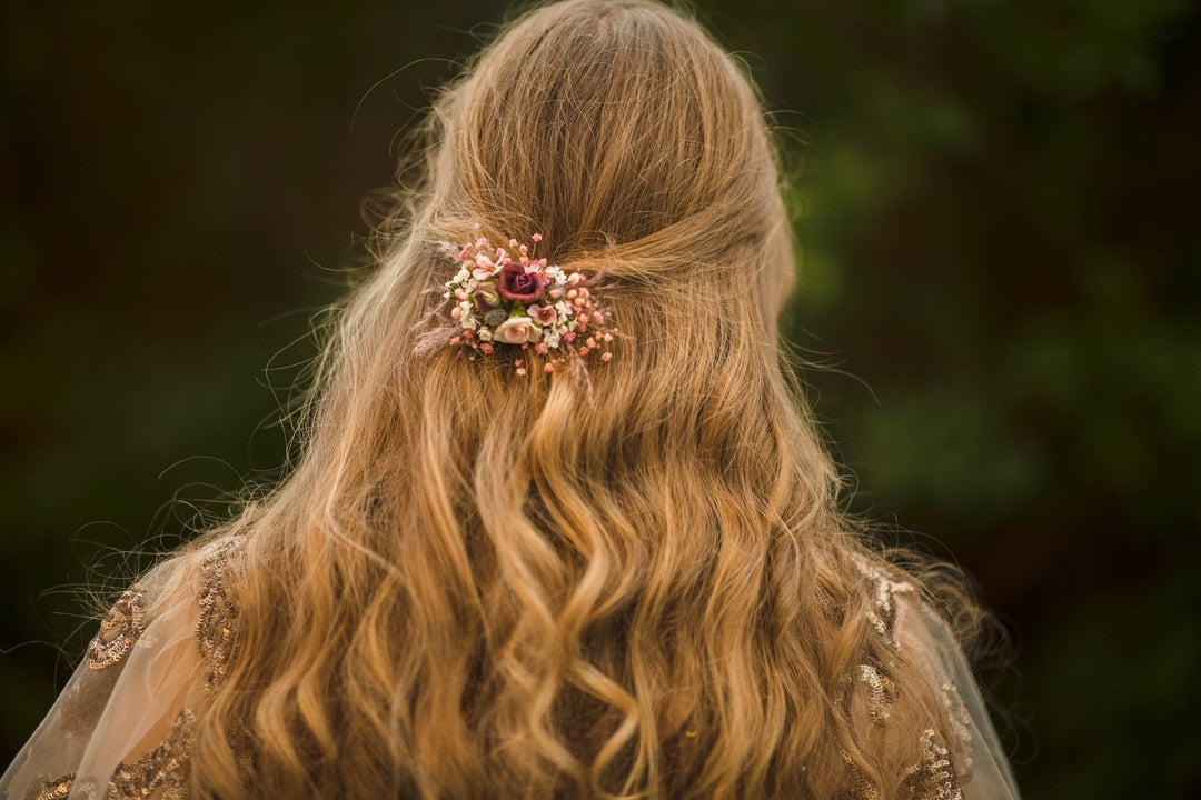 Autumn Flower Hair Clip: Romantic Wedding Hair Piece – handmade floral hair accessory by magaela