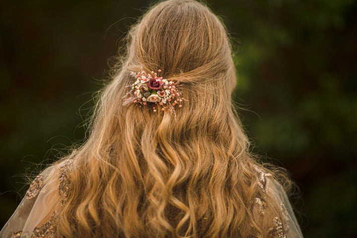Autumn Flower Hair Clip: Romantic Wedding Hair Piece – handmade floral hair accessory by magaela