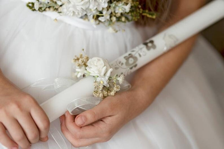 White Floral Headband: First Communion Hair Accessory – handmade floral hair accessory by magaela