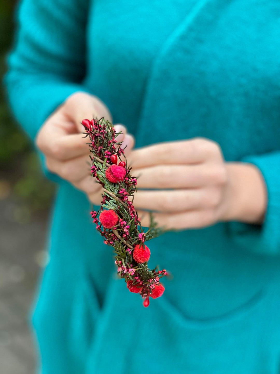 Red Flower Headband: Winter Wedding Bridal Hair Accessory – handmade floral hair accessory by magaela