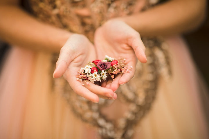 Autumn Flower Hair Clip: Red Wedding Bridal Hair Piece – handmade floral hair accessory by magaela