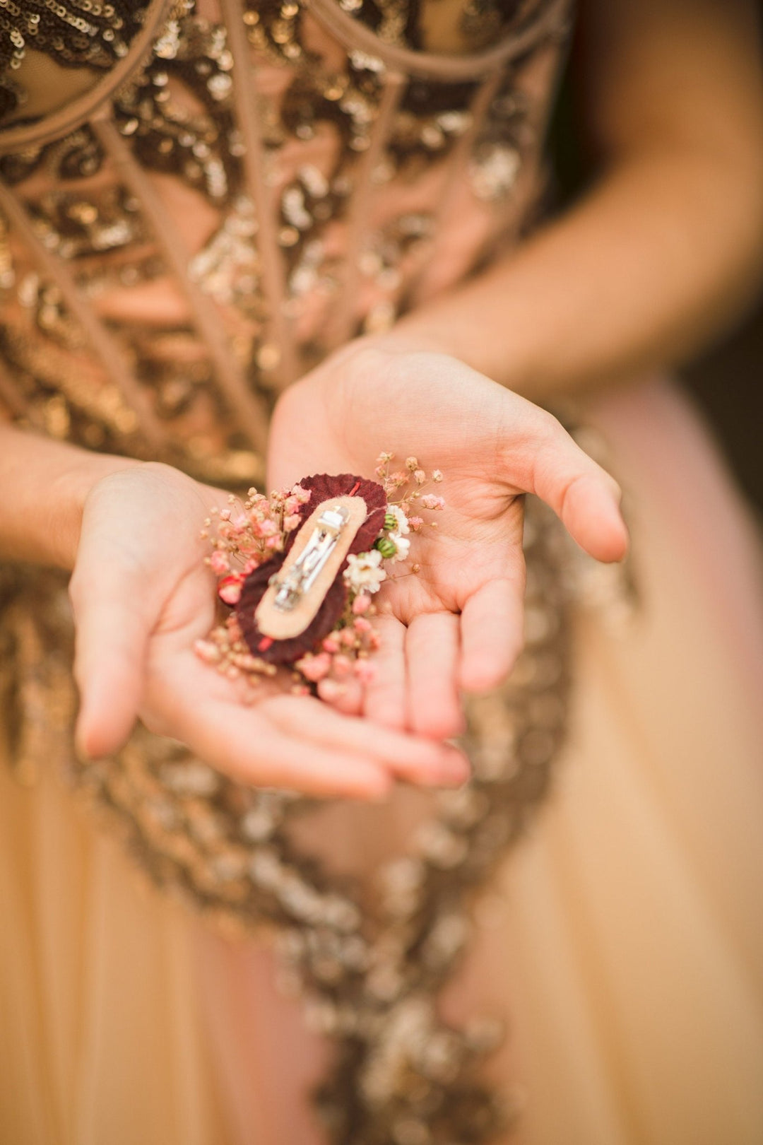 Autumn Flower Hair Clip: Red Wedding Bridal Hair Piece – handmade floral hair accessory by magaela