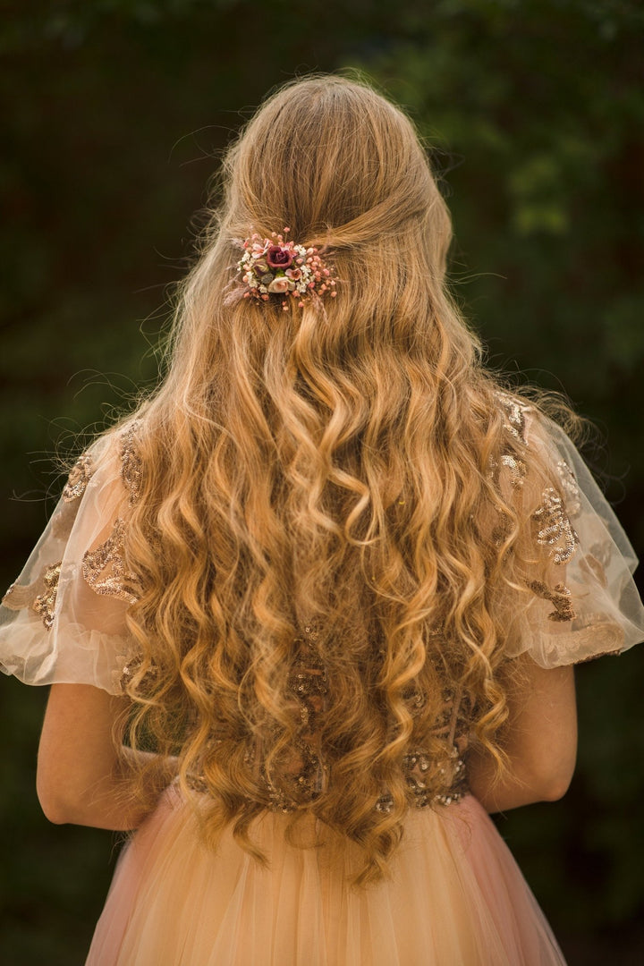 Autumn Flower Hair Clip: Romantic Wedding Hair Piece – handmade floral hair accessory by magaela