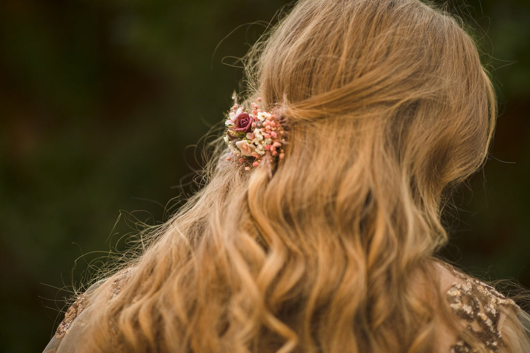 Autumn Flower Hair Clip: Romantic Wedding Hair Piece – handmade floral hair accessory by magaela