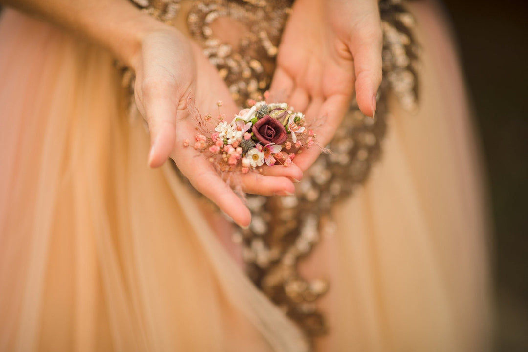 Autumn Flower Hair Clip: Romantic Wedding Hair Piece – handmade floral hair accessory by magaela