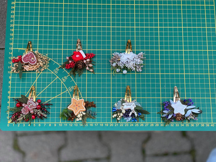 Christmas Gingerbread Hair Clip: Winter Wedding Accessory – handmade floral hair accessory by magaela