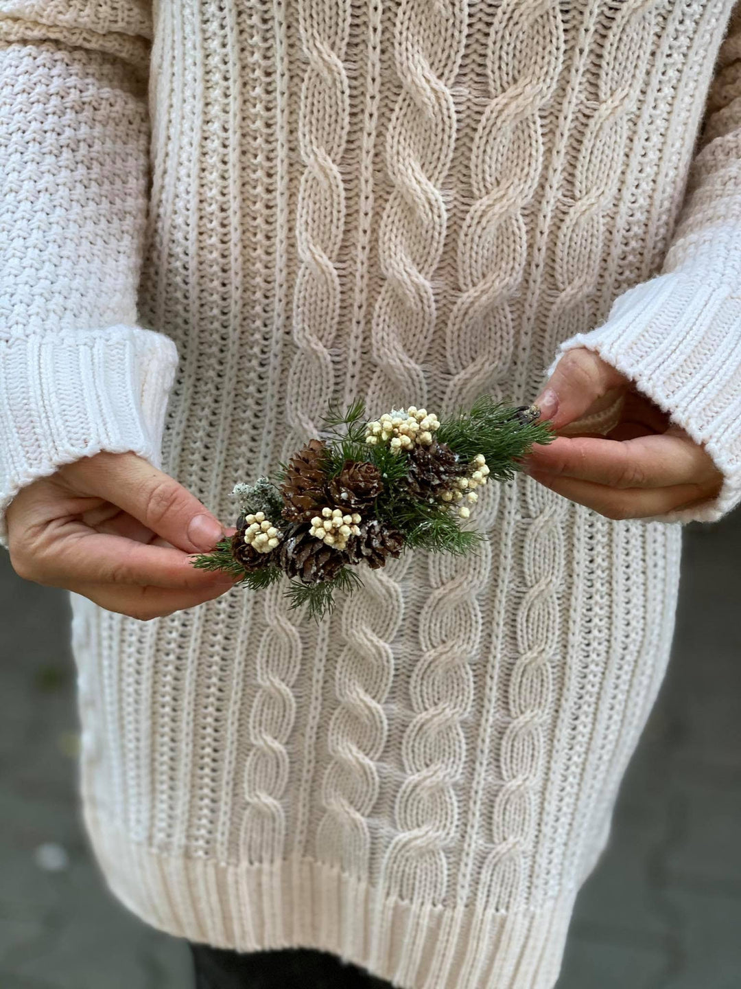 Christmas Pine Cone Headband: Winter Wedding Hair Accessory – handmade floral hair accessory by magaela