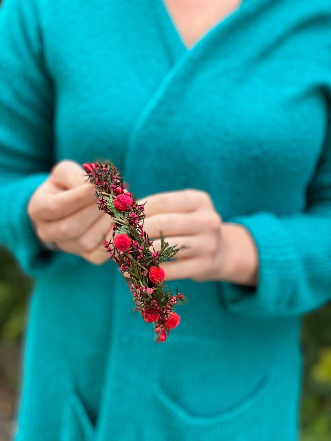 Red Flower Headband: Winter Wedding Bridal Hair Accessory – handmade floral hair accessory by magaela