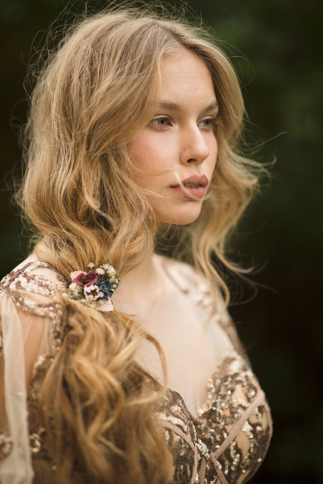 Burgundy Floral Hair Tie: Handmade Flower Hair Bobble – handmade floral hair accessory by magaela