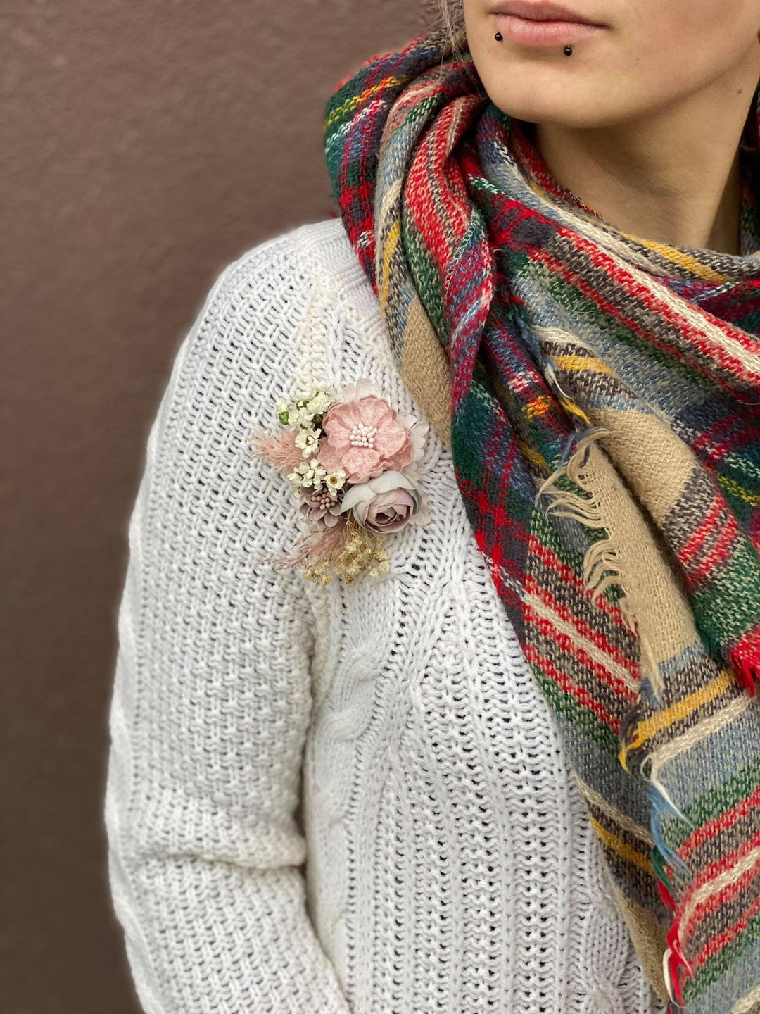 Blush Pink Flower Brooch: Romantic Wedding Accessory – handmade floral hair accessory by magaela