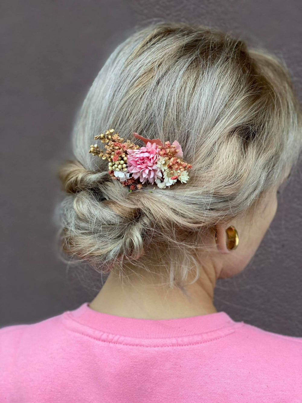 Pastel Flower Wedding Hair Comb: Pink Bridal Accessory – handmade floral hair accessory by magaela