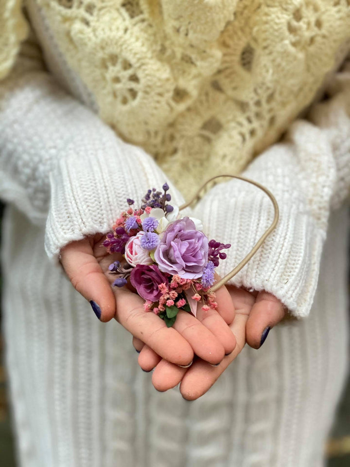 Floral Hair Tie: Wedding Accessories, Romantic Flower Girl Hair Bobble – handmade floral hair accessory by magaela