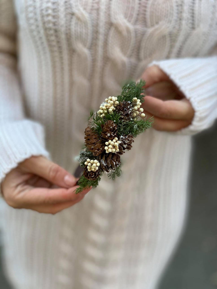 Christmas Pine Cone Headband: Winter Wedding Hair Accessory – handmade floral hair accessory by magaela