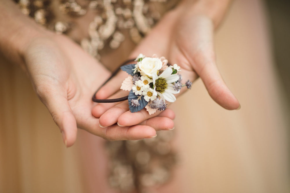 Floral Hair Tie: Handmade Pastel Flower Hair Bobble – handmade floral hair accessory by magaela