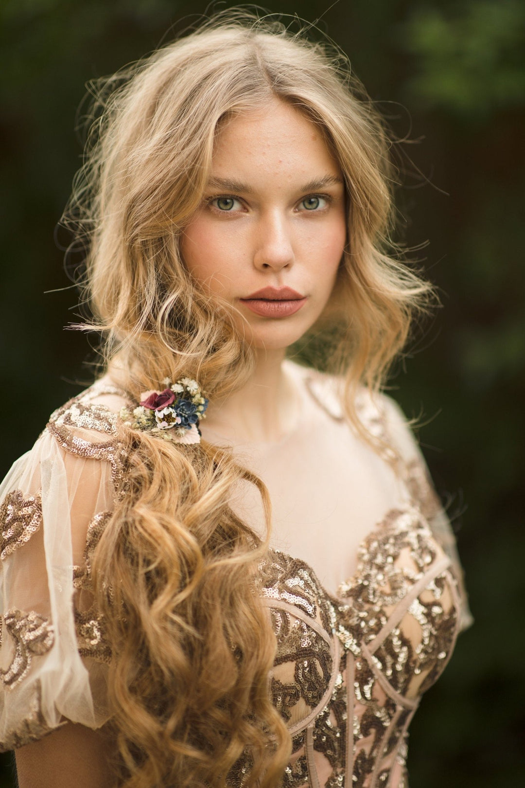 Burgundy Floral Hair Tie: Handmade Flower Hair Bobble – handmade floral hair accessory by magaela